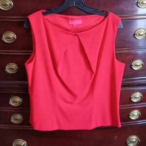 NWOT LAVIA18 RED SLEEVELESS WOOL & SPANDEX SHIRT BLOUSE SHELL ITALY SIZE 48
